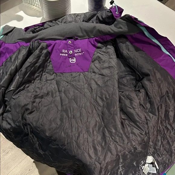 Women’s Free Country Purple and Black Jacket with Detachable Hood - Picture 6 of 8